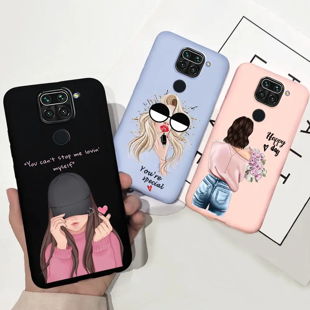 Case for Xiaomi Redmi Note 9S Redmi Note 9 Pro Max Note9 9 S 9Pro Case Soft Matte Tpu Silicone Candy Lady Phone Back Cover Cases