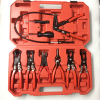 Useful Hand Tool Set 9pcs Flexible Hose Clamp Pliers Set Swivel Jaw Flat Angled Band Automotive Tools Drill Bit