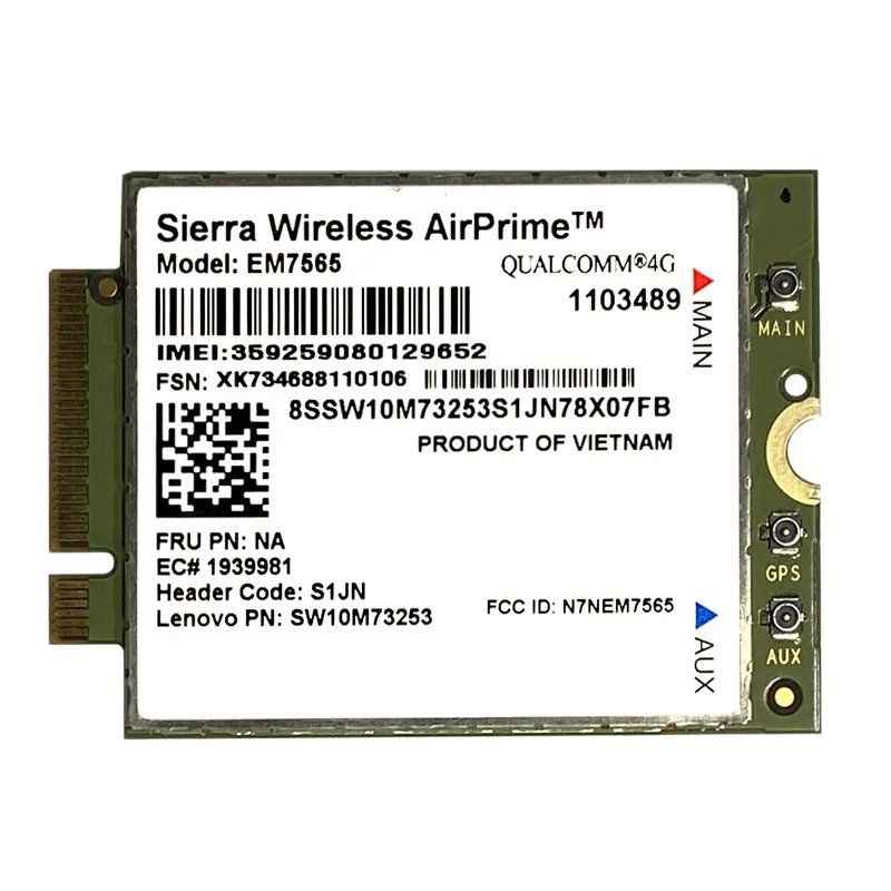 Sierra Wireless EM7565 LTE-Erweiterte Pro Modul Katze-12 Globale Konnektivität mit 3G Fallback für Thinkpad Carbon x1 6th Laptop