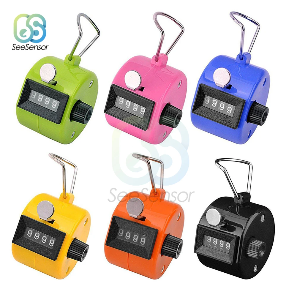 

4 Digit Mechanical Counter 0000 to 9999 Number Count Manual Mechanical Clicking Hand Counter For Running Kicking Sports