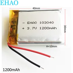 3.7V 1200mAh 103040   Akumulator litowo-polimerowy LiPo do MP3 GPS VR DVR DVD mobilna gra wideo Tablet PC Power bank