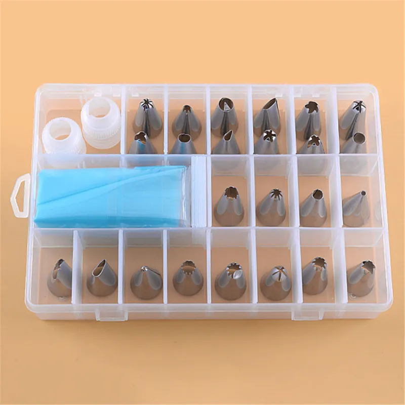 24 PIECES ICING PIPING NOZZLE TOOL SET BOX – CAKE CUPCAKE SUGARCRAFT DECORATING