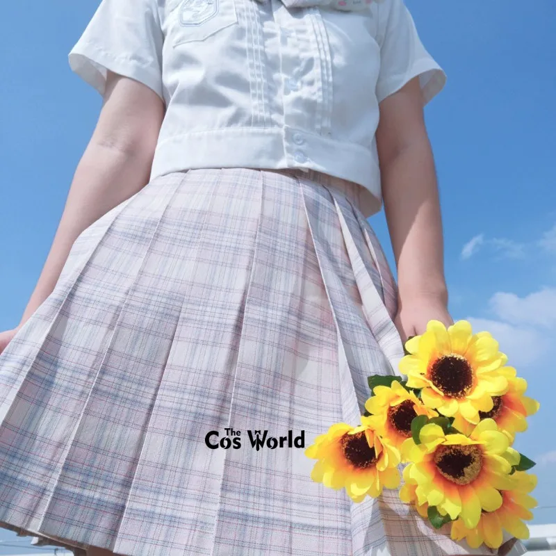 [Cheese Peach] Girl's Women's Japanese Summer High Waist Pleated Plaid Skirts Women Dress For JK School Uniform Students Cloths