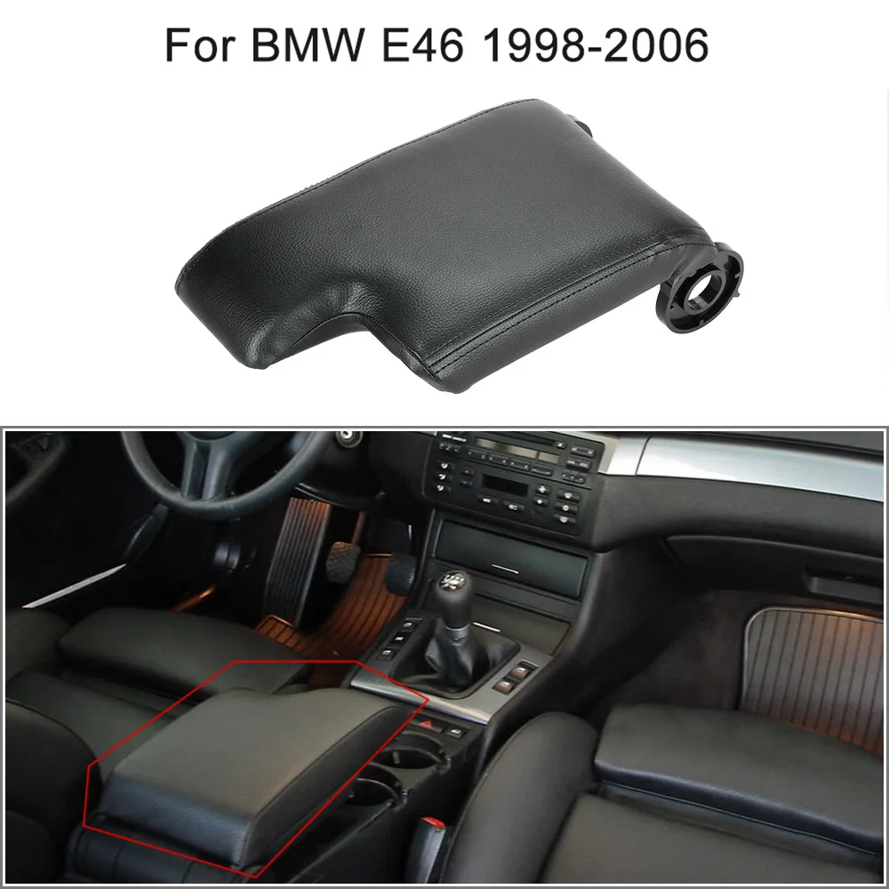 

For BMW E46 1998-2006 Left Driver Car Center Console Armrest Fiber Leather Cover Kit Car Armrest Automotive Interior Accessories