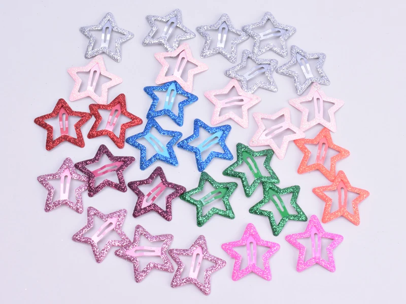 20 Stück/Set 3CM Mini-Stern-Haarspangen für Kinder, Glitzer-Metall-Haarclips, Haarklammern, Mädchen-Haaraccessoires, Kopfschmuck, Styling-Werkzeuge – Detail 3