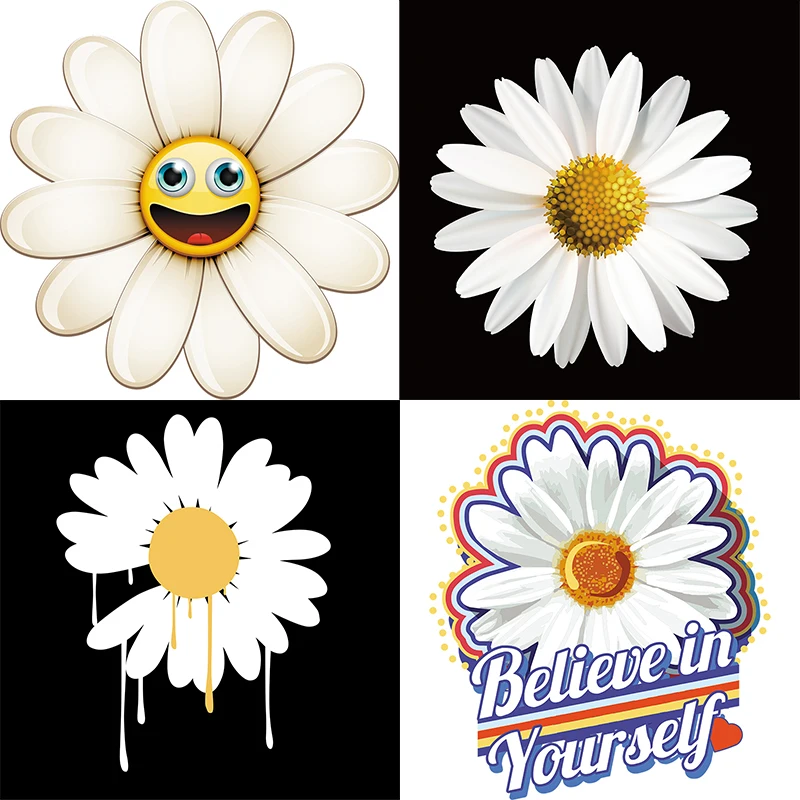 Three Ratels C543 four types of white daisies wall stickers for home decoration car hood sticker laptop decal