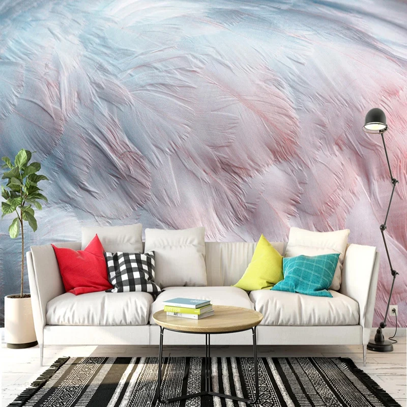 Custom Mural Wallpaper Modern 3D Watercolor Wings Feathers Abstract Art Wall Papers Living Room Bedroom Creative Decor 3D Fresco