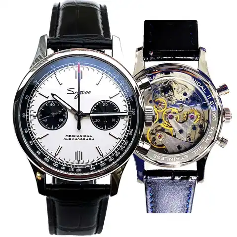 40mm Men Army Watch 1963 Pilot Mechanical Sugess Panda Wristwatch Sapphire Air Force Watches Chronograph Official ST1901Movement