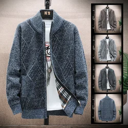 New Sweater Cardigan Men's Fleece Jumper Autumn Winter Warm Knit Sweaters Coat Casual High Quality Male Zipper Jacket