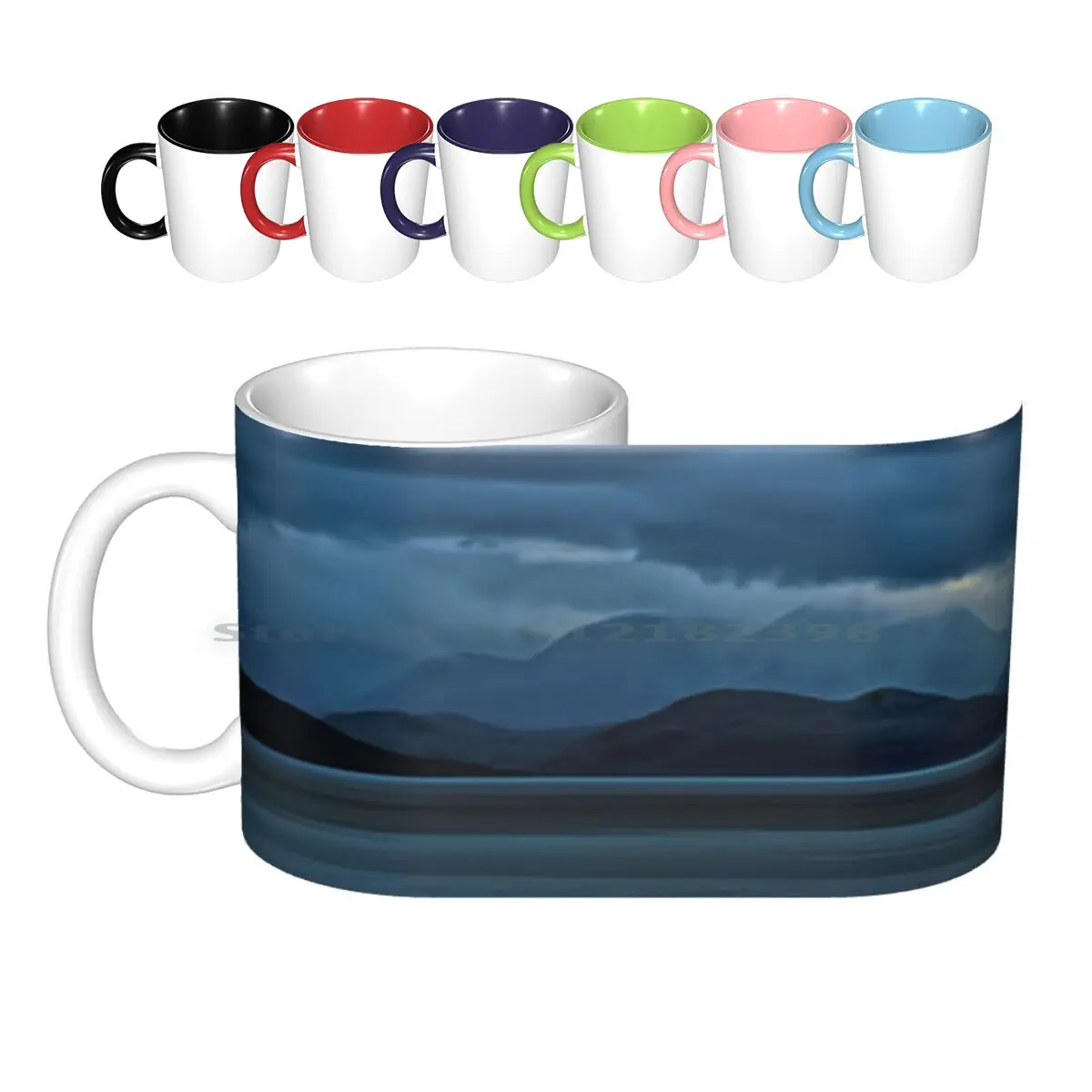 Stormy Skye Ceramic Mugs Coffee Cups Milk Tea Mug Stormy Skye Scotland Scottiah Seascape Landscape Blue Moody Island Stormy