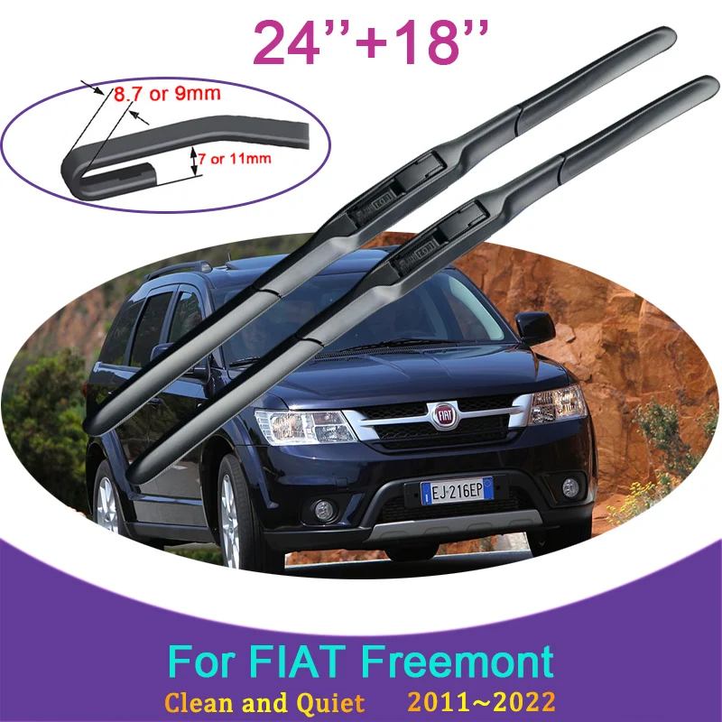 for FIAT Freemont 2011 2012 2013 2014~2022 Frameless Durable Rubber Wiper Snow Scraping Front Windshield Brushes Car Accessories