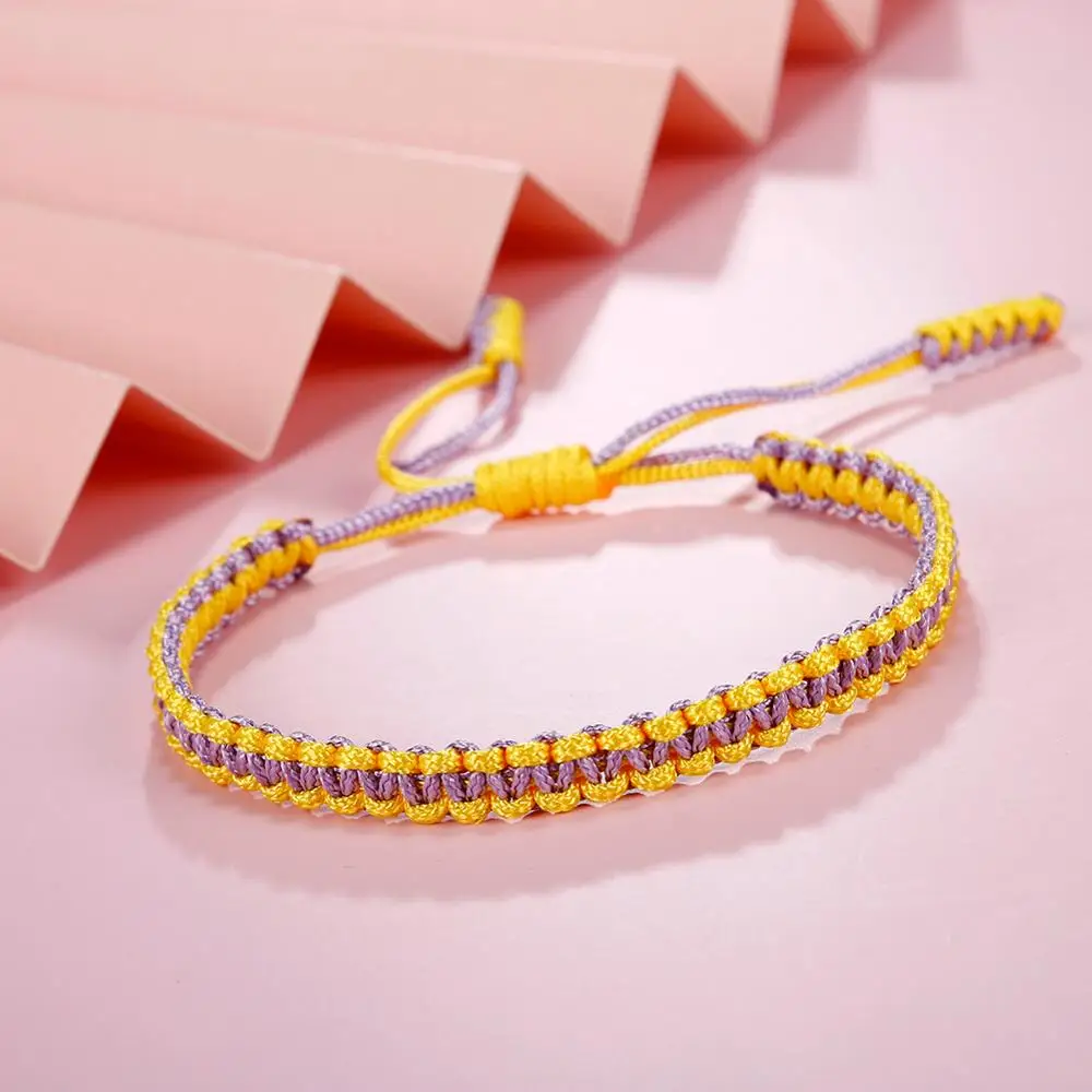 Fashion Handmade Woven Thread Wrap Bracelet Simple Rope Knot Bracelet Macrame Bracelet for Men Women Girlfriends Gift Jewelry
