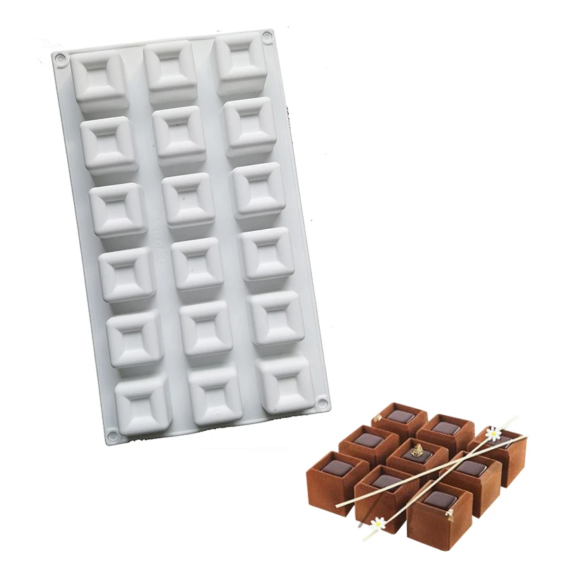 

Square Chocolate Mould Silicone Cake Mold Baking Mousse Pudding molds Cake Decorating Tools Ice Cream Dessert Bakeware Tools