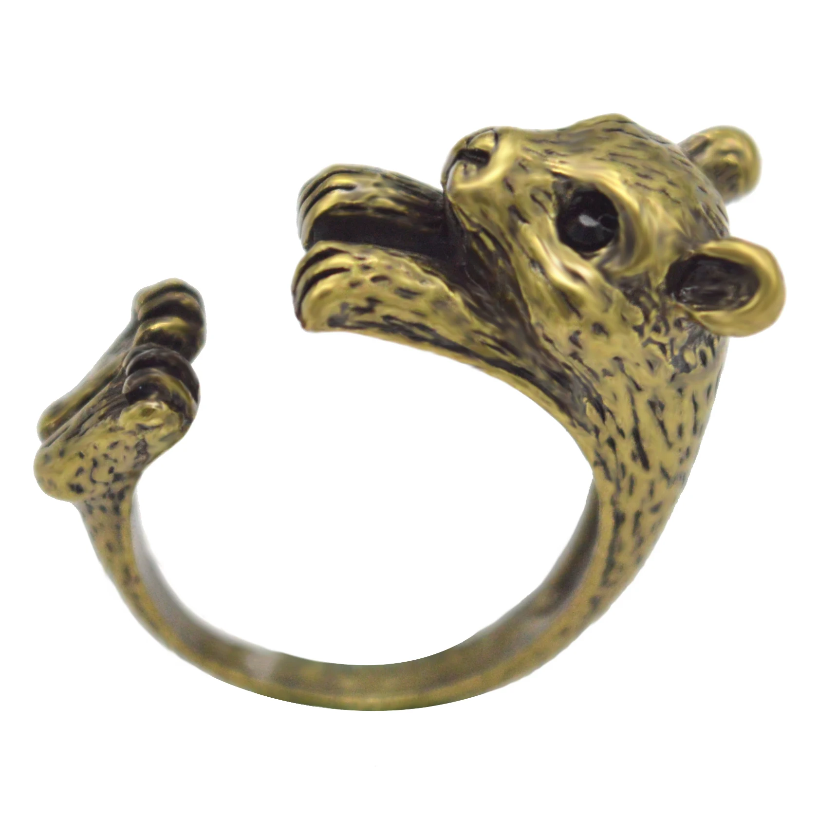 Kinitial Antique Bronze Women Fish Leaf Branch  Rings Animal Octopus Mouse Dog Horse Ring Statement Wedding Ring Fashion Jewelry