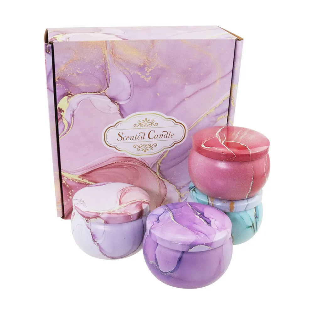 Empty Tinplate Box Tins Cans Candle Jars Making Kit Containers Wicks Sticker For Essential Oil Soy DIY