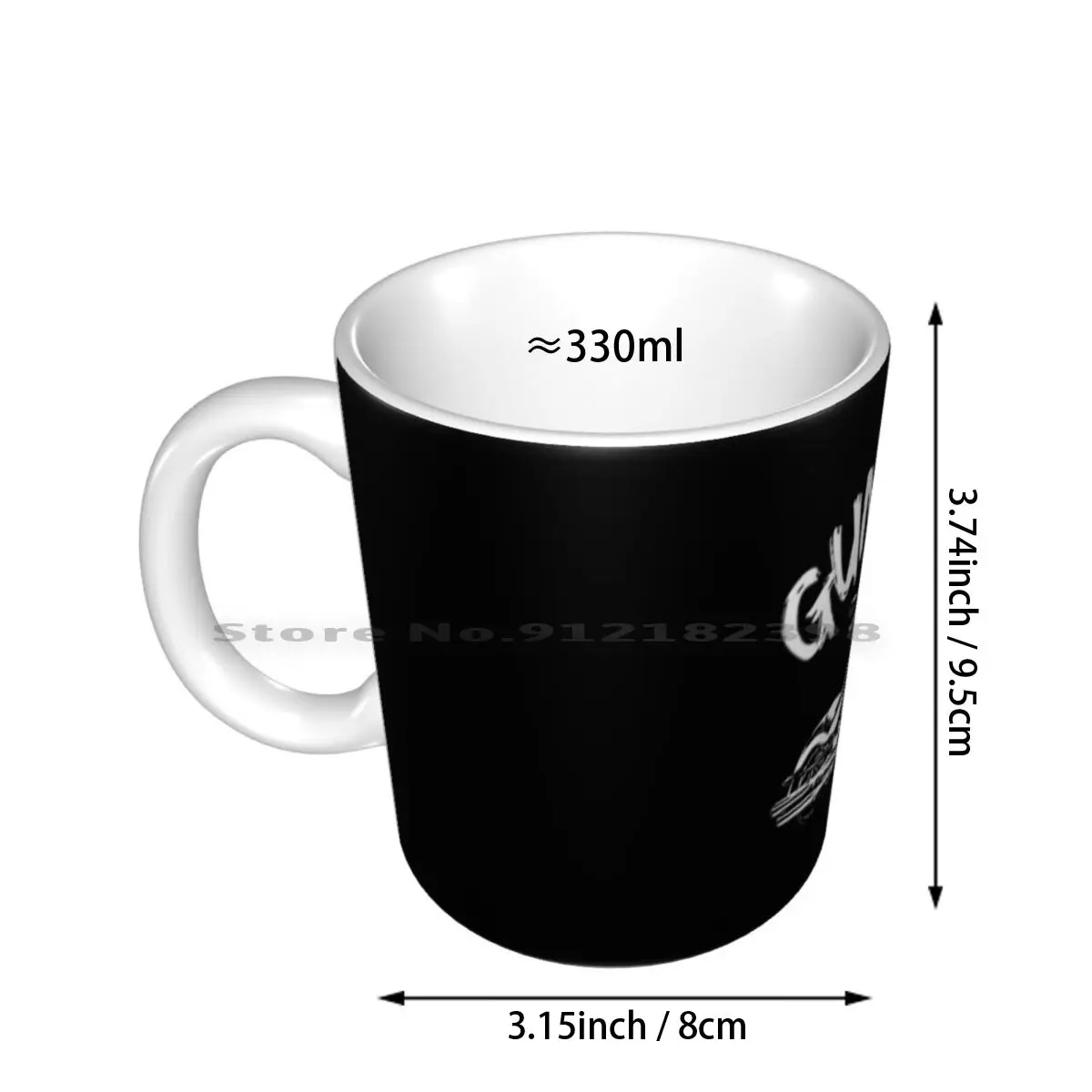 Gunner Graphic Motorcycle Ceramic Mugs Coffee Cups Milk Tea Mug Gunner Motorcycle Bike Usa Biker American Graphic Vector White