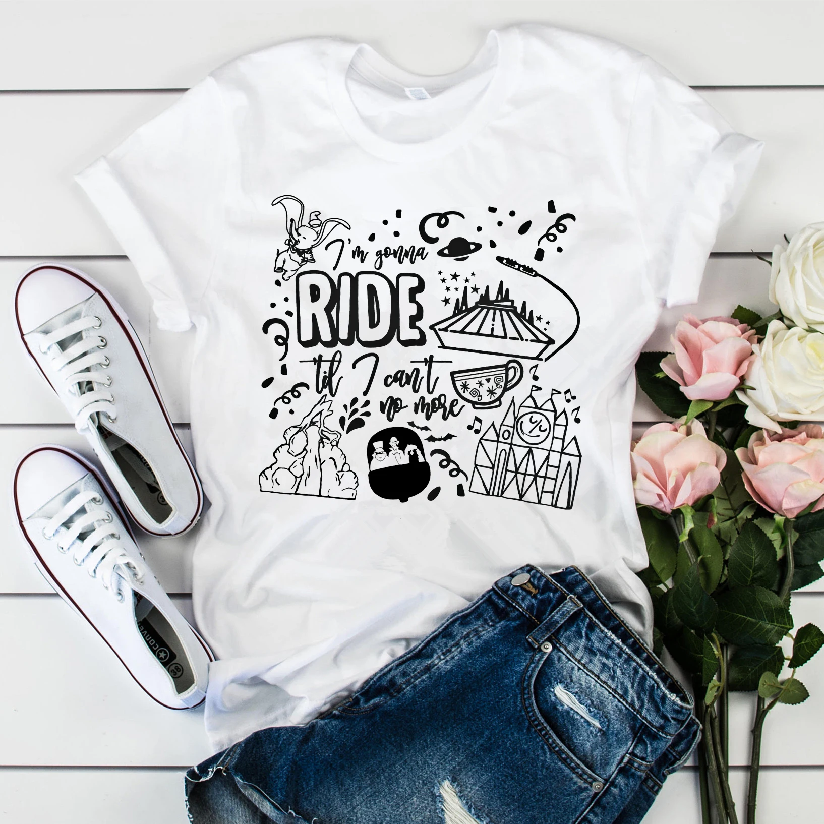 I'm Gonna Ride Til I Can't No More T-shirt Cute Magic Kingdom Epcot Shirt Funny Minnie Shirts Matching Family Vacation Tees