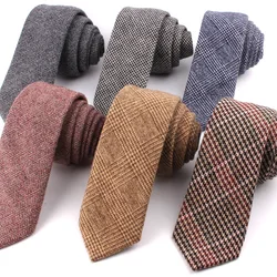 Skinny Wool Neck Ties For Men Women Wedding Tie For Groom Woolen Ties Boy Girls Slim Plaid Necktie Gravata Wedding Gifts Necktis