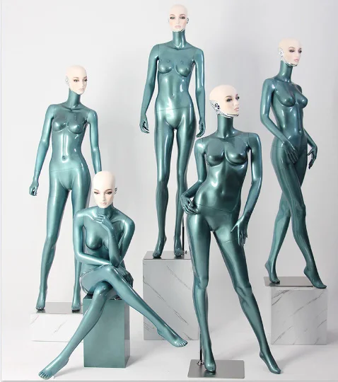 New Arrival Best Green Color Female Mannequin Full Body Electroplated Model Customized