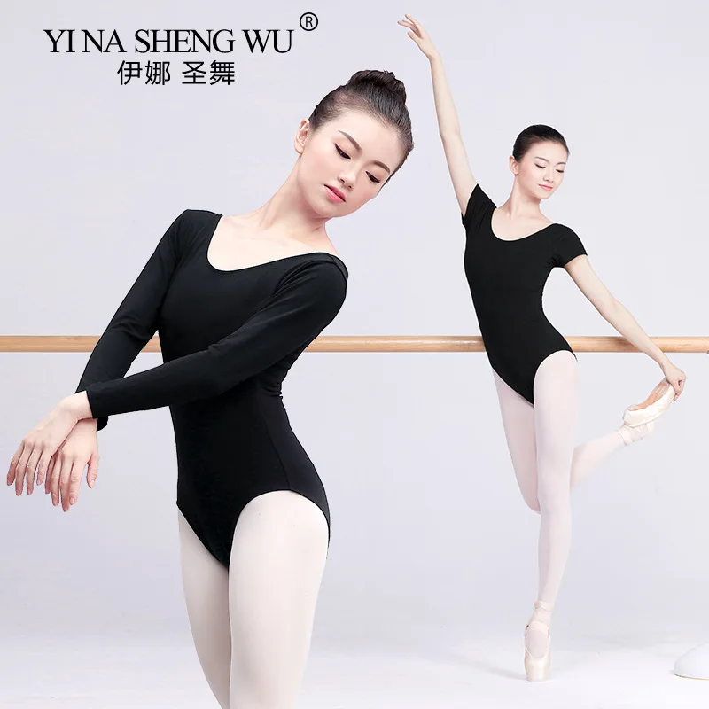 Ballet Leotards for Women Adult Dance Long/short Sleeve Gymnastics Leotard Clothes Backless Round Neck Ballet Costumes for Girl