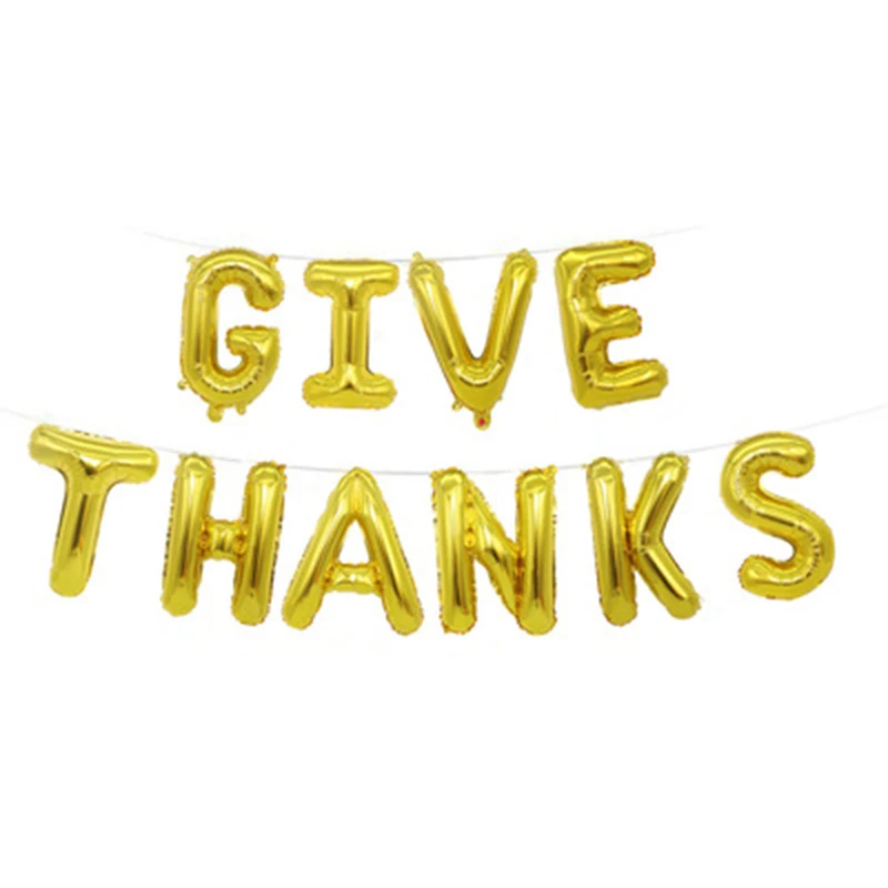 Thanks Giving Party Decoration Letter BALLOON BANNER 16 Inch Give Ideas Aluminum Film Balloon Package Business Super Hotel Ball