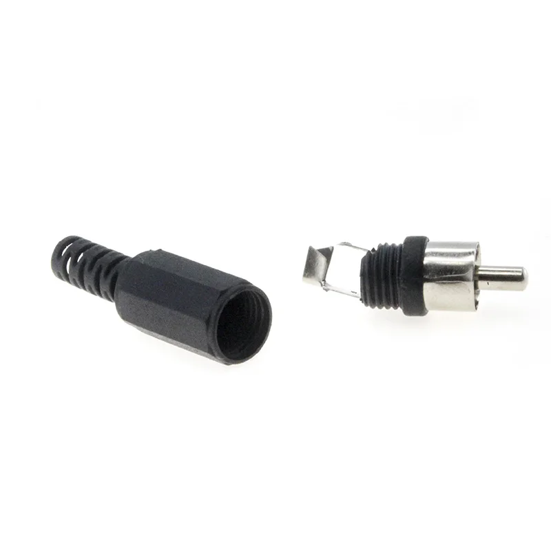 6/10 pcs RCA  AV male plug connector plastic shell stereo video audio plug channel dual connector  red and black mixed