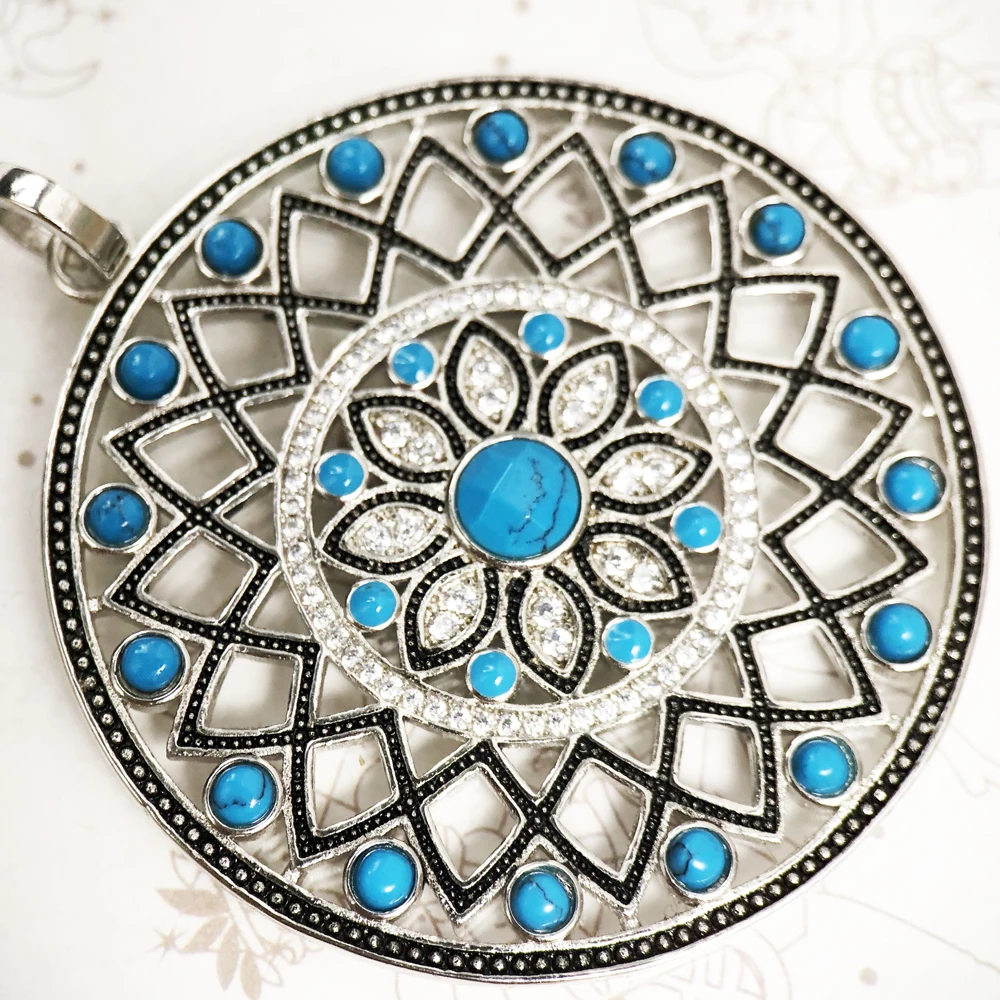 Wisiorek Niebieski Turkusowy Kamień Ozdoba Brand New Fashion 925 Sterling Silver Biżuteria Europa Akcesoria Prezent Dla Kobiet — zdjęcie 6