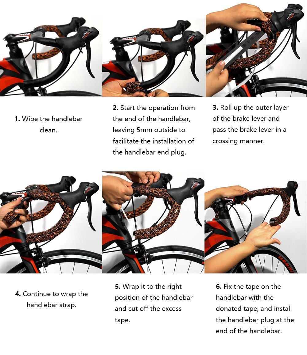 Chooee Bicycle Handle Bar Tape Shock Absorber 2350mm Cycling Road Bike Handlebar Tape Wrap HT990