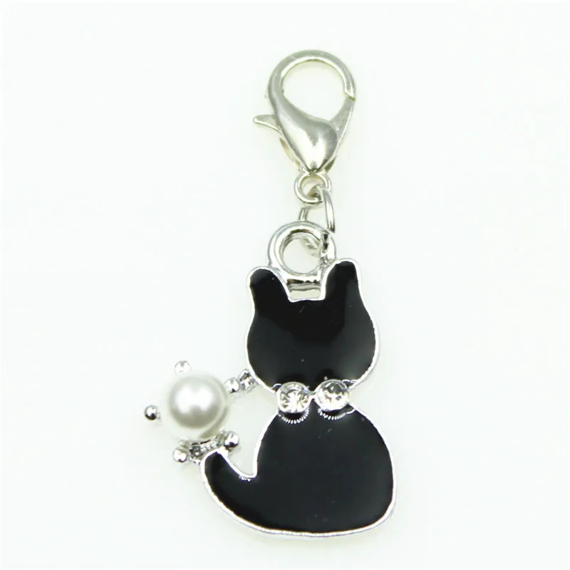 

20pcs Black Cat dangle charms lobster clasp hanging charms diy bracelets&bangles jewelry accessory charm