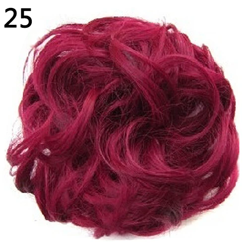 Fashion Synthetic Chignon With Rubber Band Brown Blonde Women Curly Chignon Hair Clip In Hairpiece Bun Drawstring