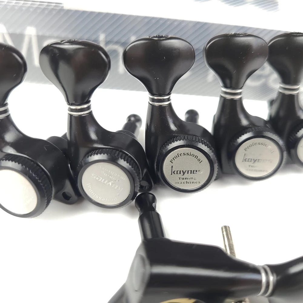 Imagem -03 - Kaynes-cabeças de Máquina de Guitarra Elétrica Bloqueio Afinação Pegs para lp sg tl Guitarra Estilo st Preto