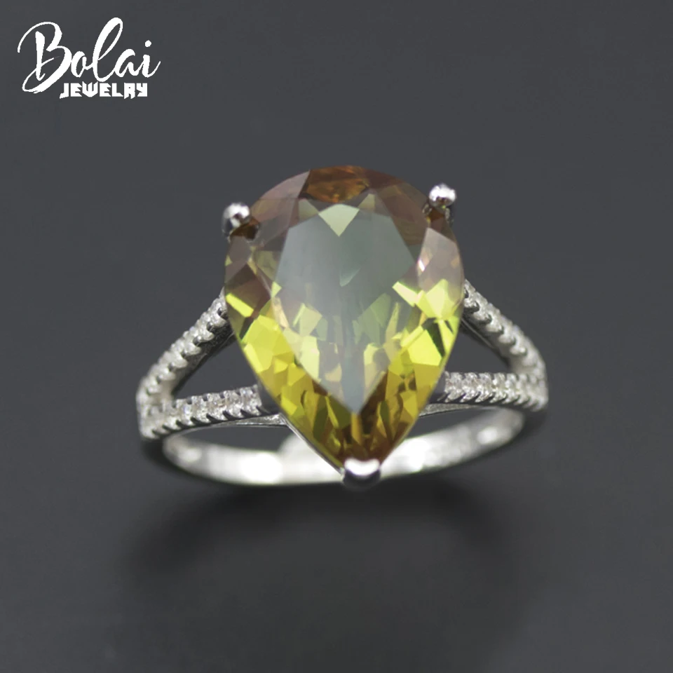 

Bolai Sultanit Ring 925 Sterling Silver Color Change Nano Diaspore Pear 16*12mm Gemstone Fine Jewelry Wedding Rings for Women