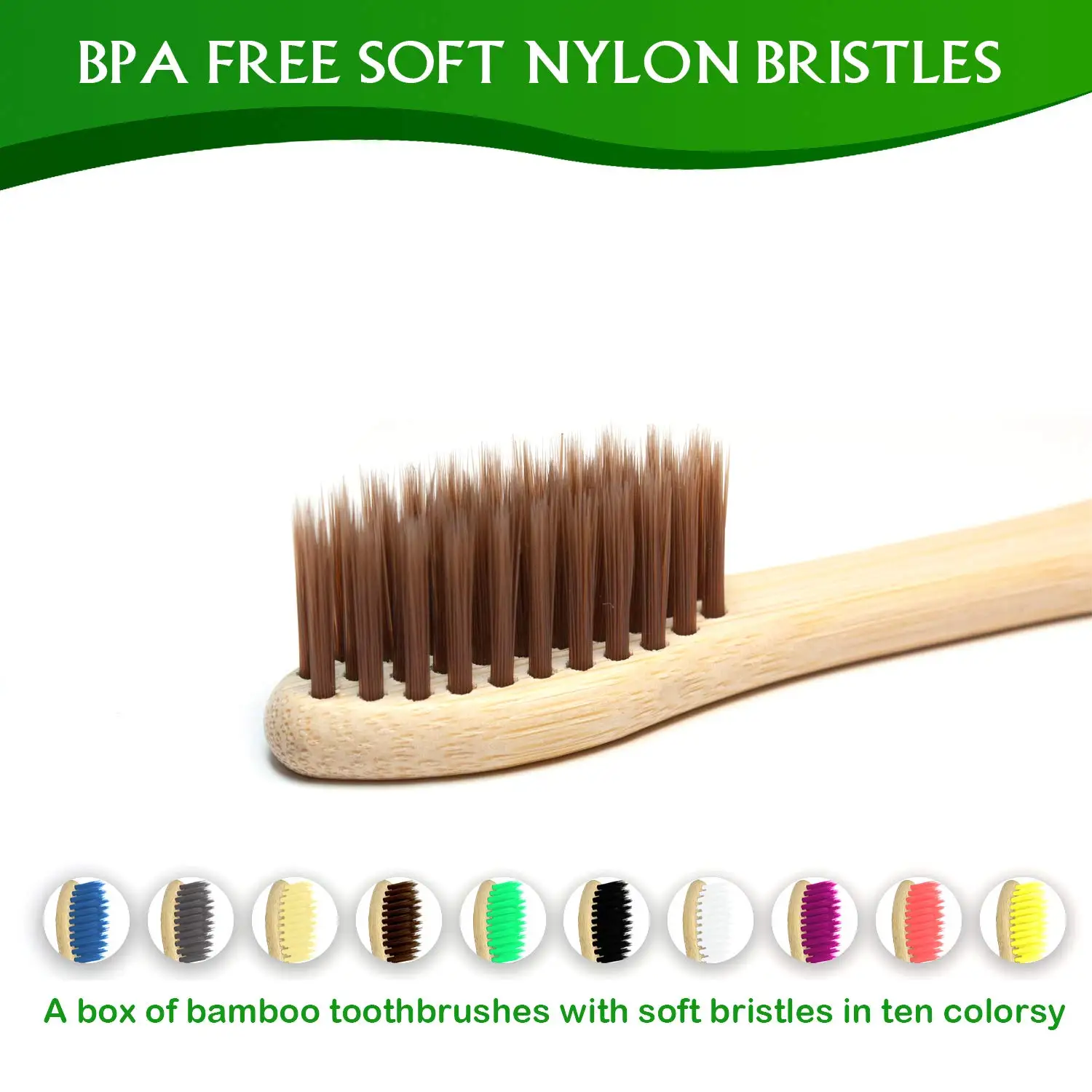 

Soft Bristles Bamboo Toothbrush, Biodegradable Natural Bamboo Charcoal Toothbrushes, Bristle Wood Tooth Brushes