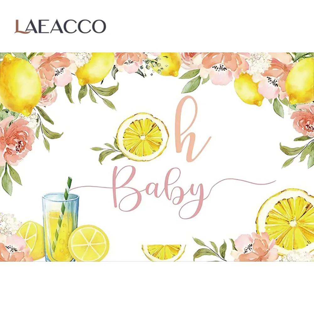 Laeacco Orange Juice Fruit Theme Birthday Party Baby Portrait Customized Photo Backdrop Photographic Background For Photo Studio