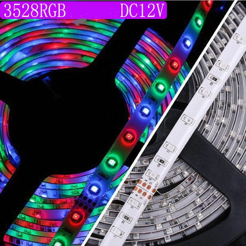 Taśma LED SMD 2835 (3528) DC5v 12v biała ciepła RGB 60LED/m elastyczne oświetlenie małej mocy płynąca woda wielokolorowa taśma świetlna