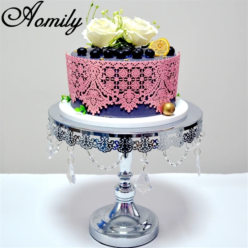 Aomily Double Lace Flower Pendant Shape Silicone Mold Wedding Cake Border Decoration Fondant Cake Surround Food Grade Baking Mat