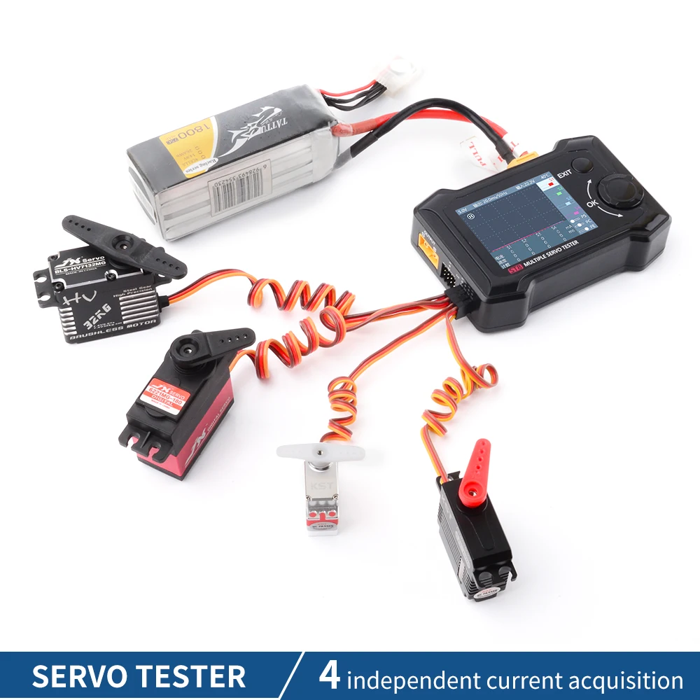 ToolkitRC ST8 8CH 100W 2A 2.4 TFT 7-28V 8-Channel Servo Integrated Tester 4 Independent Interface PWM/PPM/SBUS Signal Test