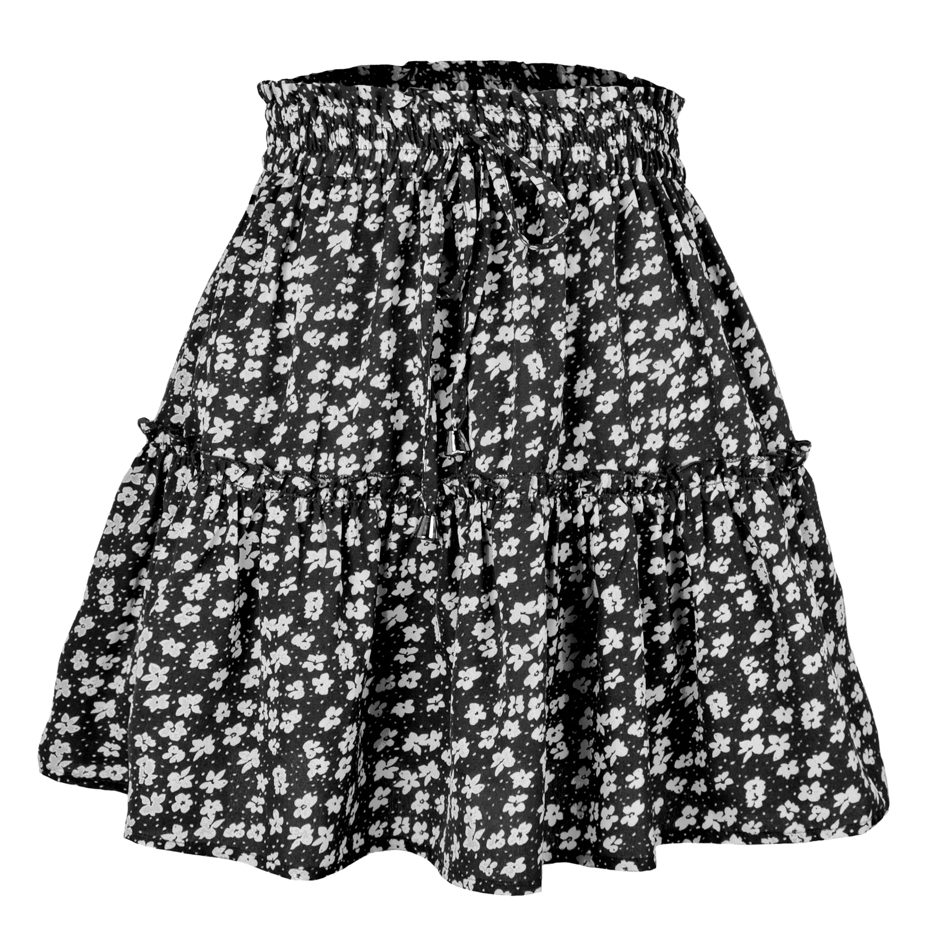 Mini jupe taille haute imprimée pour femmes, style bohème, petit floral, ligne A, femme, sexy, mode, Ins, chaud, 2023