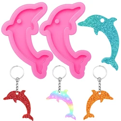 Dolphin Shape Silicone Keychain Mold for Epoxy Resin 5pc Keyrings or DIY Keychains Earring Pendant DIYJewelry Making Tool