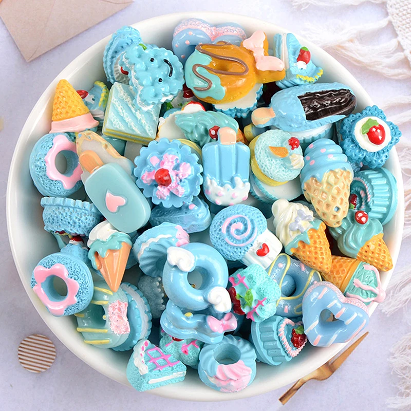 10pcs Diy Resin Charms Slime Supplies Additions Decor For Slimes All Filler Cute Cake Fruits Candy Phone Case Accessories Kits