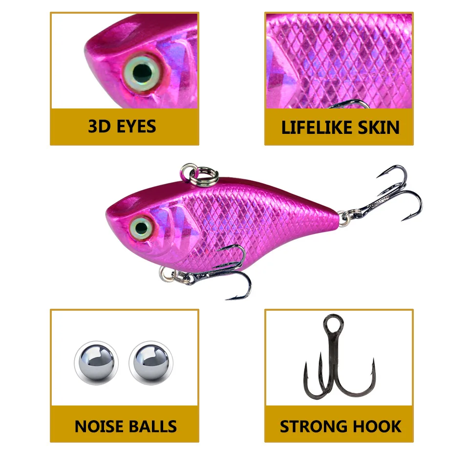 Señuelo duro ABS con anzuelos triples para pesca deportiva - imagen 5