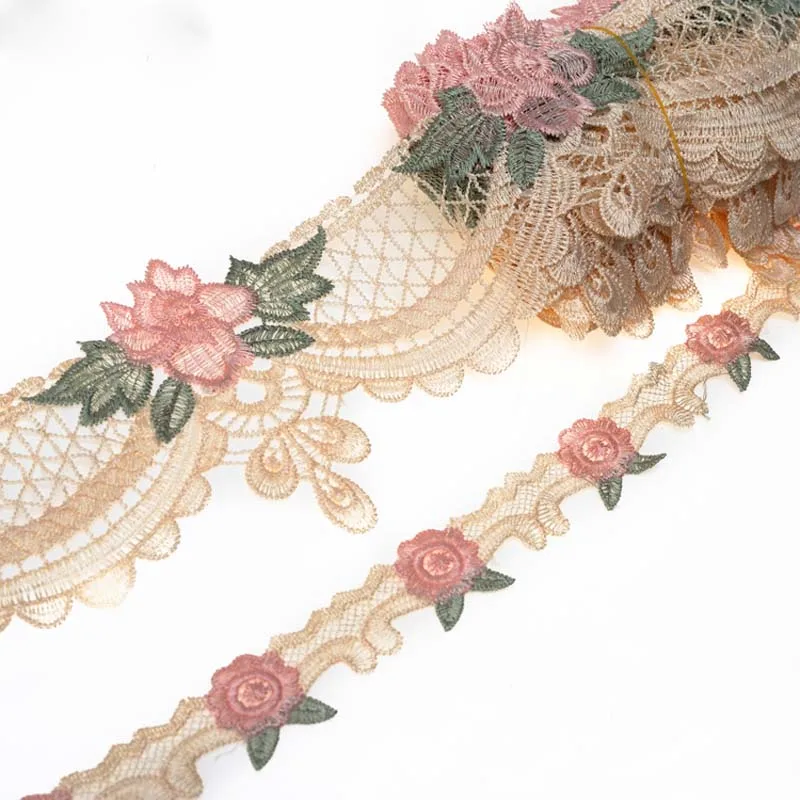 1 yard Pink Lace Fabric Ribbon DIY Lace Accessories Skirt Curtain Lace Ornament Lace Sleeve Lace Trim