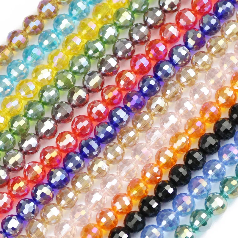 YHBZRET 8mm 96 Faceted Austrian crystal beads ball 50pcs AB color Round Loose bead for Jewelry making bracelet DIY accessories