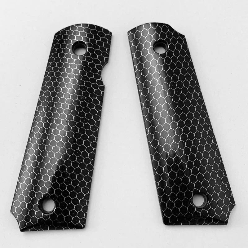 1pair Resin Material Black C-Tek Honeycomb Pattern 1911 Models Grips Scale Handle Patch Full Size Custom DIY Making Accessories