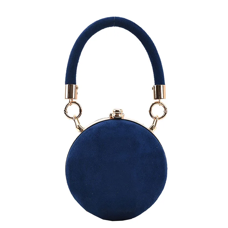 Retro Suede Ball Shoulder Bag Frosted clip Round Handbag Fashion Chain Shoulder Bag New Fashion Crossbody Women\'s Bags