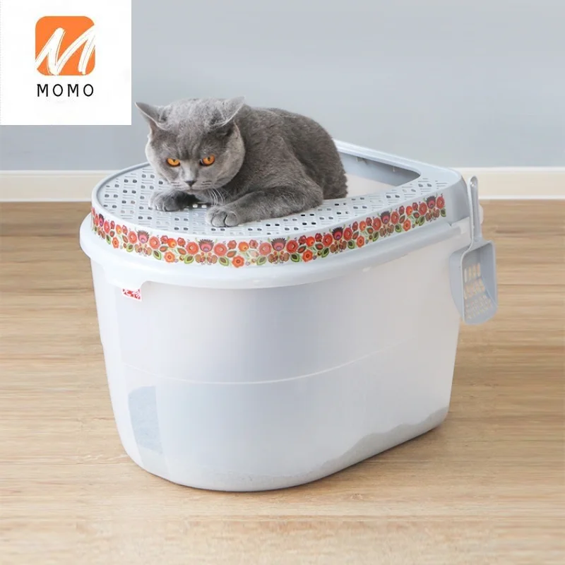 Top-in Fully Enclosed Litter Box Deodorant Large Splash-Proof Cat Toilet Cat Poop Basin Cat Litter Basin