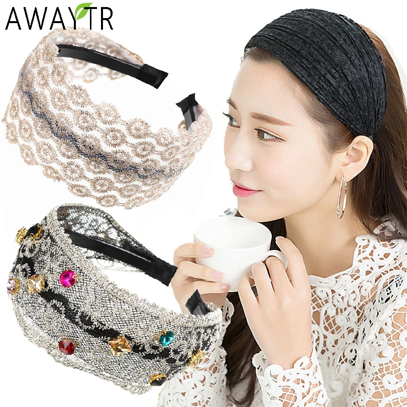 1Pcs Women Wide Fabric Headband Hair Hoop Vintage Printing Cloth Headwear Headband Wide Hair Accessories Hair Dress