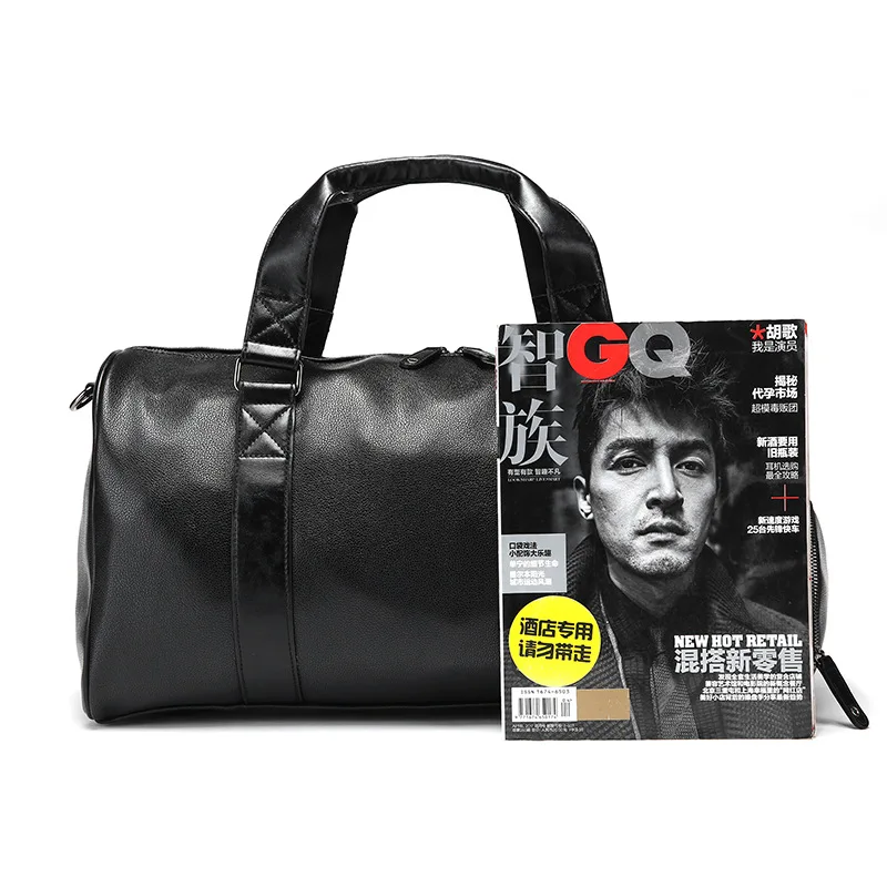 PU Leather Men Travle Bags Vintage Layered Men Duffel Bag High Quality Handbags for Male Large Capacity Sports Gym Business Bag