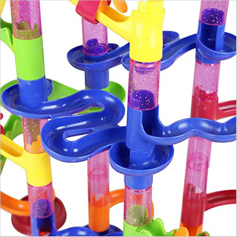 Marble Run Race Track Building Blocks Kids 3D Maze Ball Roll Toy DIY Marble Run Race Coaster Set 80/105/109/133pc Christmas Gift