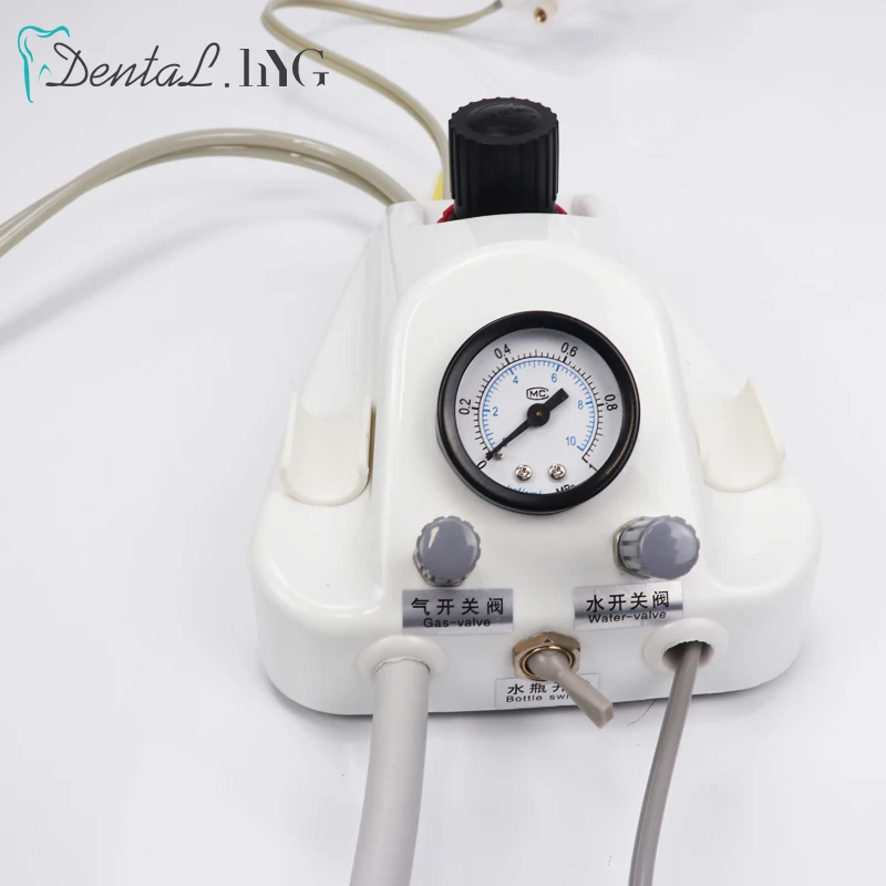 Portable Dental Turbine Unit Work with Air Compressor 3 Way Syringe 2/4 Holes Teeth Whitening Dental Equipment Plastic Shell